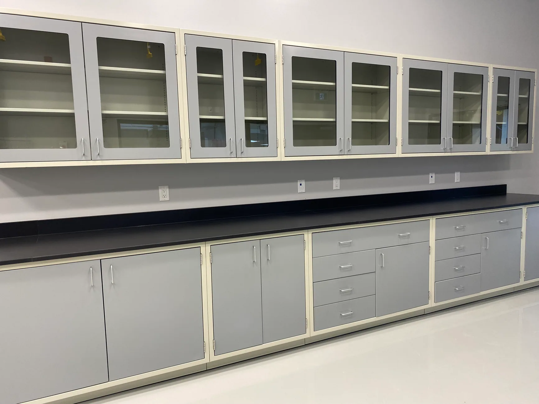 Painted Steel Casework laboratory furniture installation by Lab Setup America