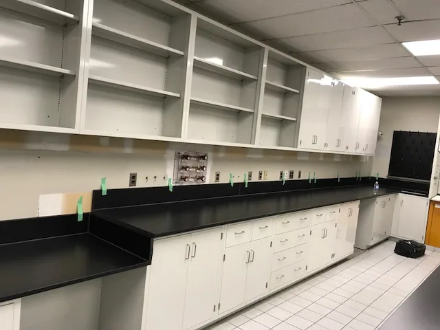 Painted Steel Casework laboratory furniture installation by Lab Setup America