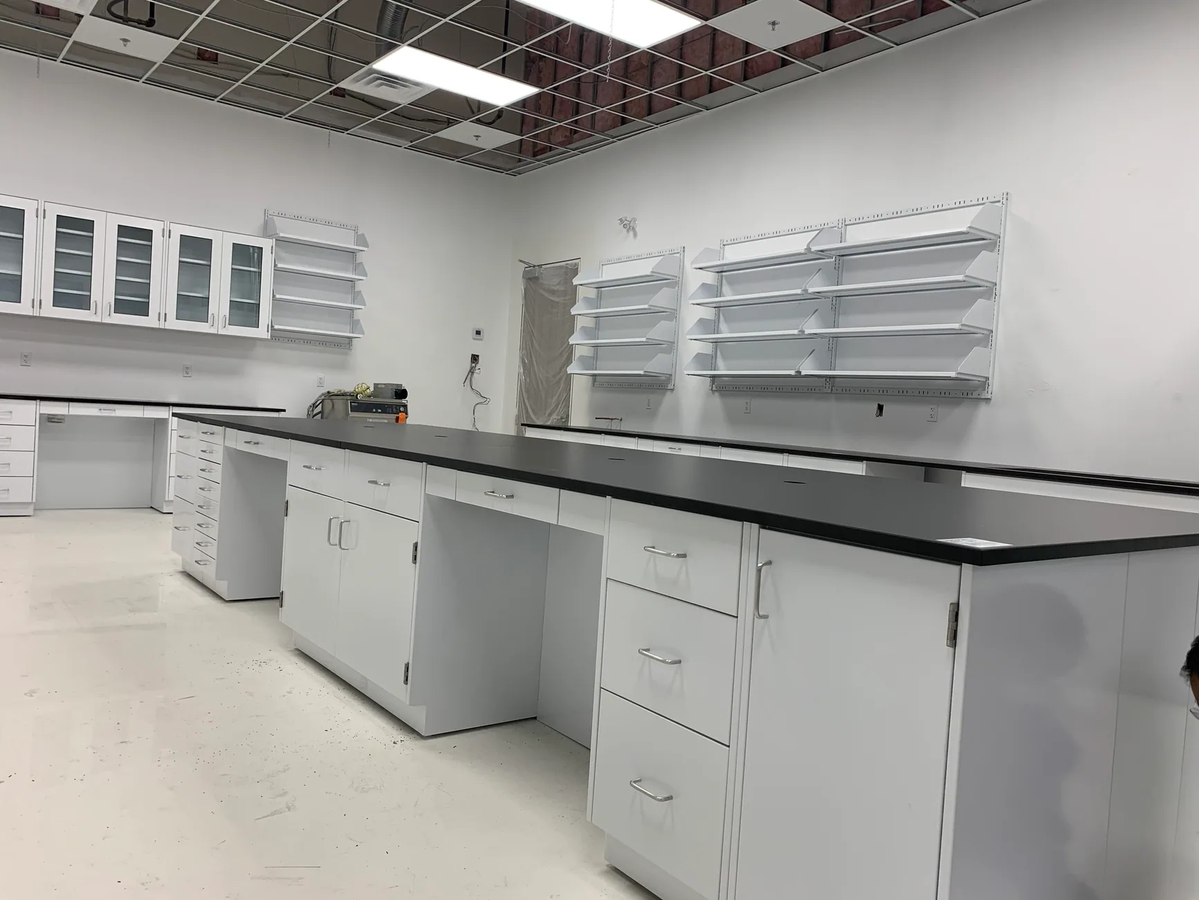 Painted Steel Casework laboratory furniture installation by Lab Setup America