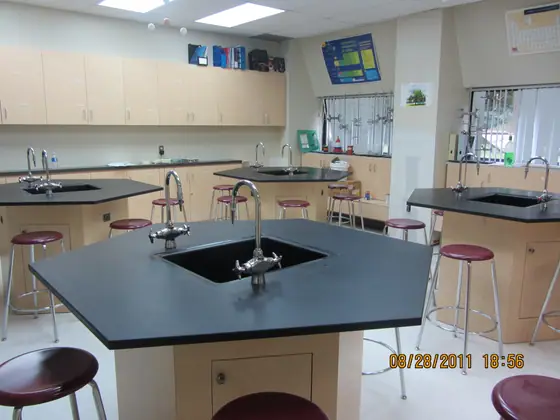 Wood and Plastic Laminate Casework laboratory furniture installation by Lab Setup America
